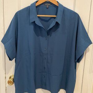 Universal Standard Blue Button-down Shirt, XS